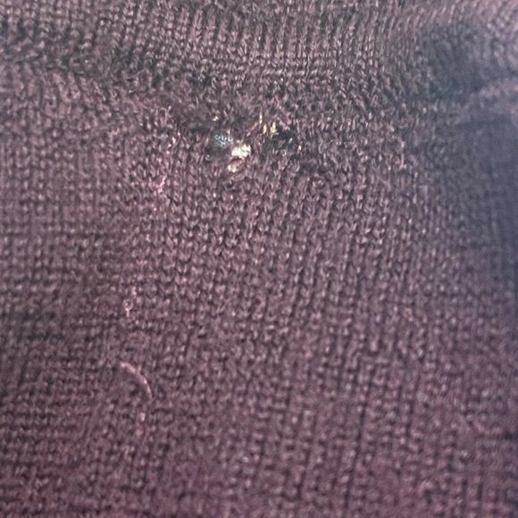 Nanette Lepore Women's Burgundy 100% Extra Fine Merino Wool Sweater Ruffle Sz M - Picture 3 of 9